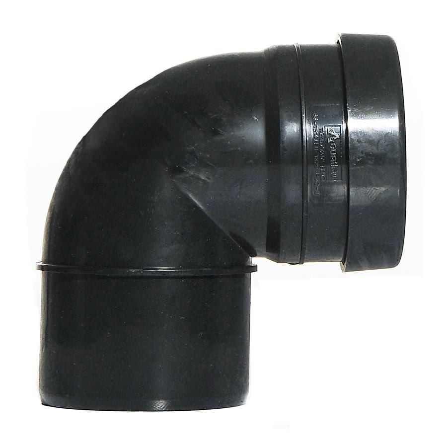Aquaflow Black 110mm Push Fit 90 Knuckle Bend Single Socket
