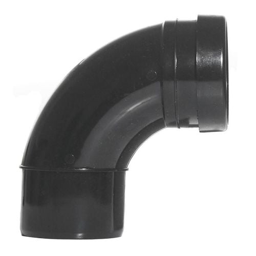 Black 110mm Push Fit 92 Degree Single Socket / Spigot Bend