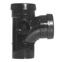 Aquaflow Black 110mm Push Fit 92 Degree Spigot/Double Socket Branch 