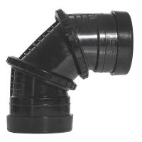 Aquaflow Black 110mm Push Fit Adjustable Bend 0 - 90