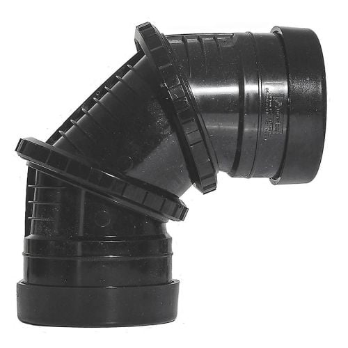 Black 110mm Push Fit Adjustable Bend 0 - 90