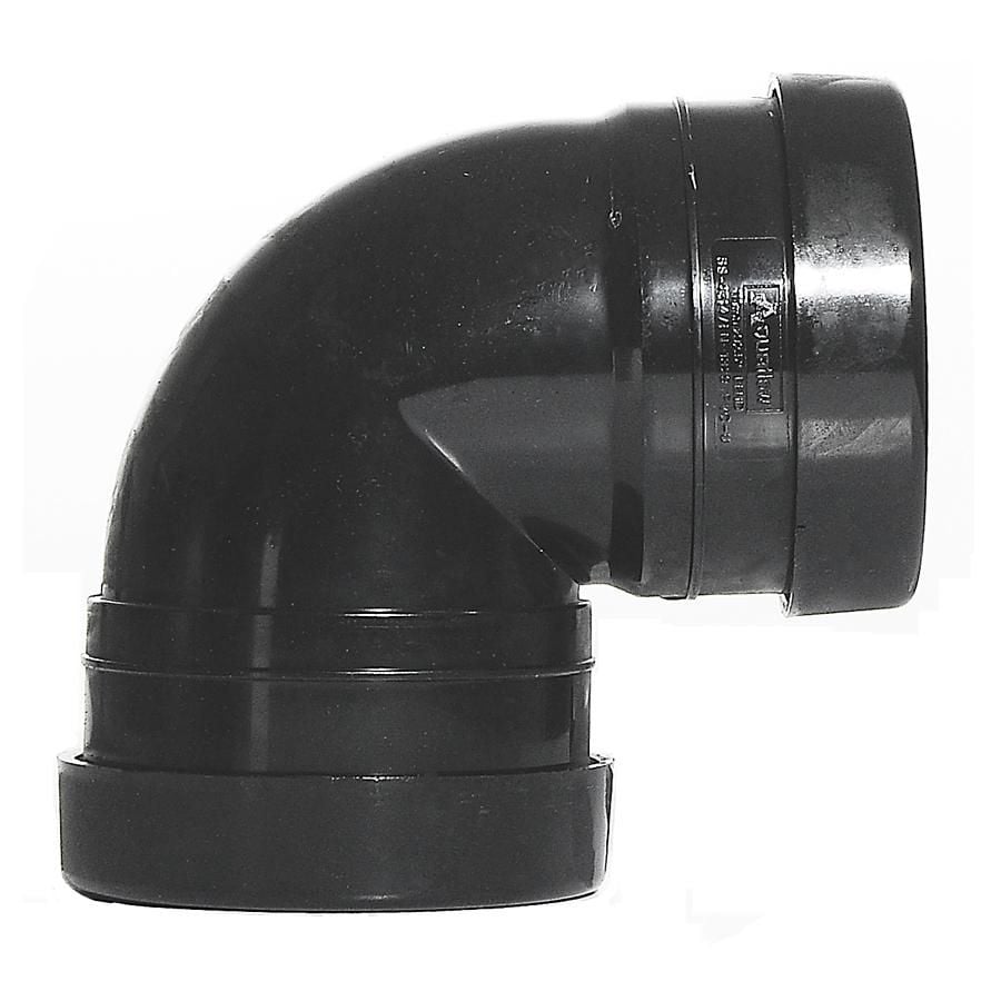 Aquaflow Black 110mm Push Fit Knuckle Bend Double Socket