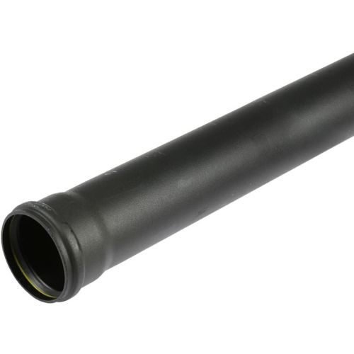 Black 110mm Push Fit Single Socket 3m Pipe