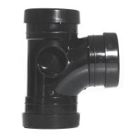 Aquaflow 160mm Triple Socket Branch 92.5 Pushfit Black