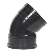 Aquaflow Black 110mm Solvent 45 Double Socket Bend 110mm Solvent