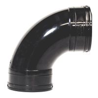 Aquaflow Black 110mm Solvent Double Socket Swept Bend 