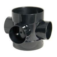 Aquaflow Black 110mm Solvent Short Bossed Pipe Connector 