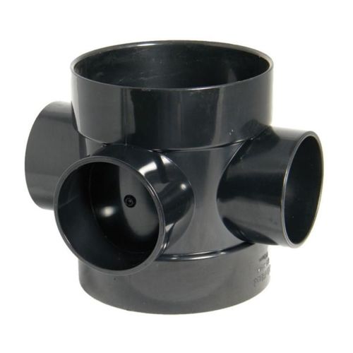Black 110mm Solvent Short Bossed Pipe Connector 
