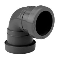 Aquaflow Black Push Fit 32mm 90 Knuckle Bend Waste