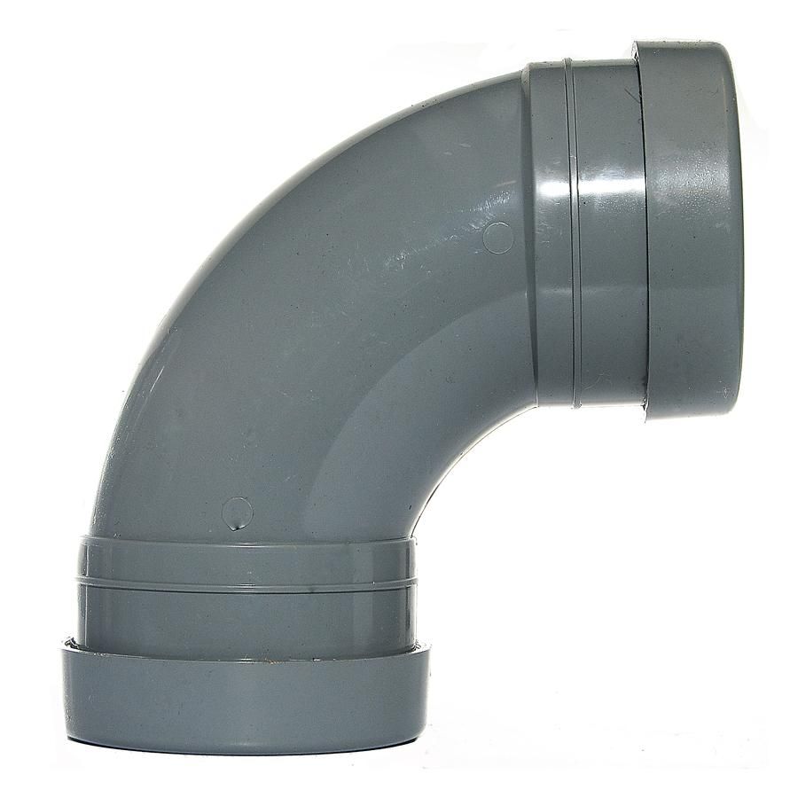 Aquaflow Grey 110mm Push Fit 92 Degree Double Socket Bend