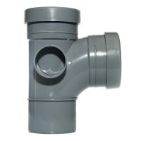 Aquaflow Grey 110mm Push Fit 92 Degree Spigot/Double Socket Branch