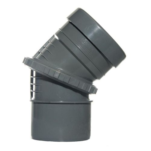 Grey 110mm Push Fit Adjustable Bend 0 - 45