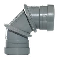 Aquaflow Grey 110mm Push Fit Adjustable Bend 0 - 90