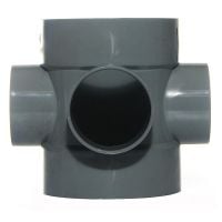 Grey 110mm Push Fit Short Boss Pipe Connector