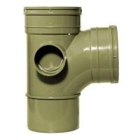 Olive Grey 110mm Solvent 92 Branch Double Socket