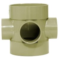 Aquaflow Olive Grey 110mm Solvent Bossed Pipe Connector with 50mm boss