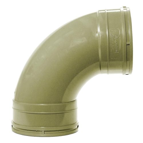 Olive Grey 110mm Solvent Double Socket Swept Bend 