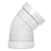 White 110mm Push Fit 45 Degree Double Socket Bend
