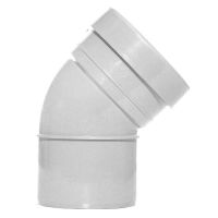 Aquaflow White 110mm Push Fit 45 Degree Single Socket/Spigot Bend