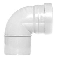 Aquaflow White 110mm Push Fit 90 Knuckle Bend Single Socket