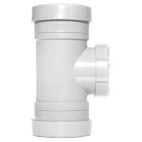 White 110mm Push Fit Access Pipe Coupling