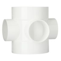 White 110mm Push Fit Bossed Pipe Connector