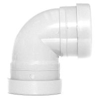 White 110mm Push Fit Knuckle Bend Double Socket