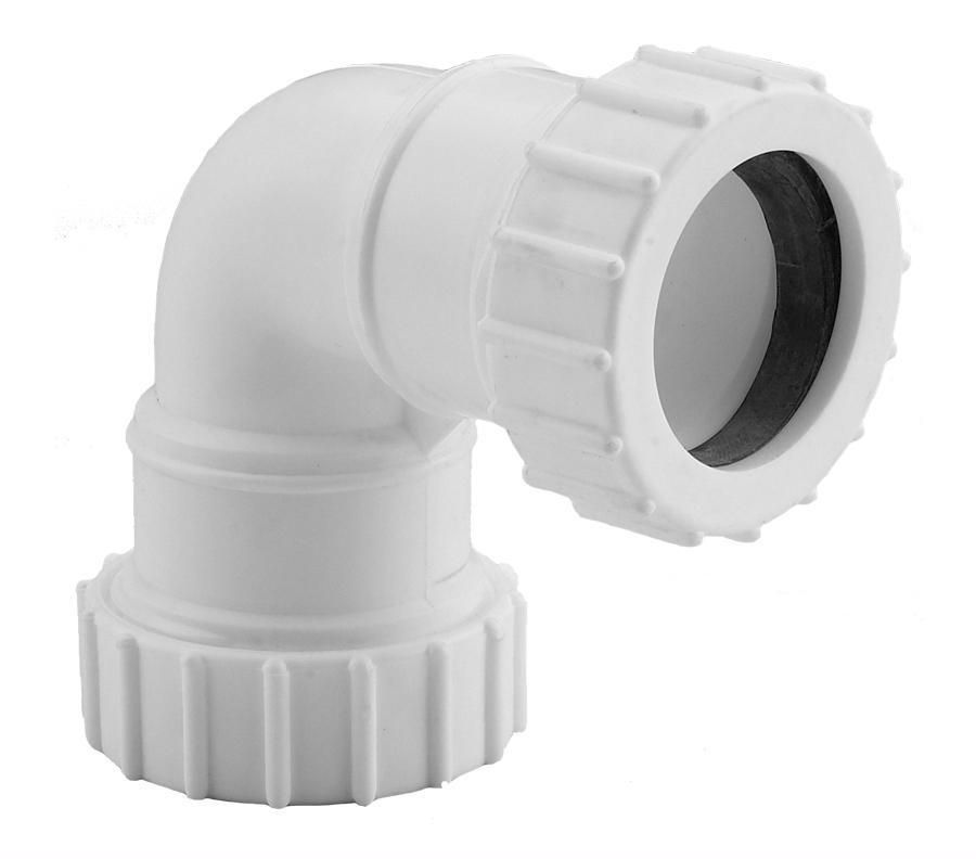 Aquaflow White 32mm Compression Waste 90 Bend