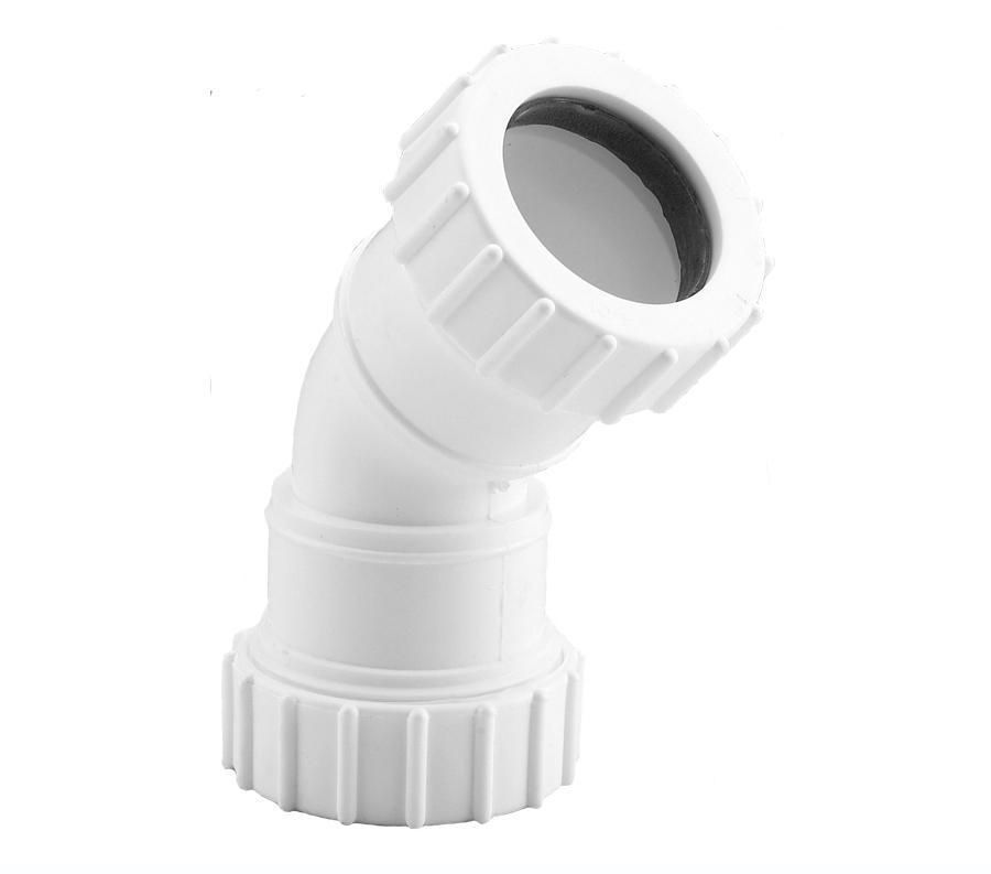 Aquaflow White 40mm Compression Waste 45 Bend