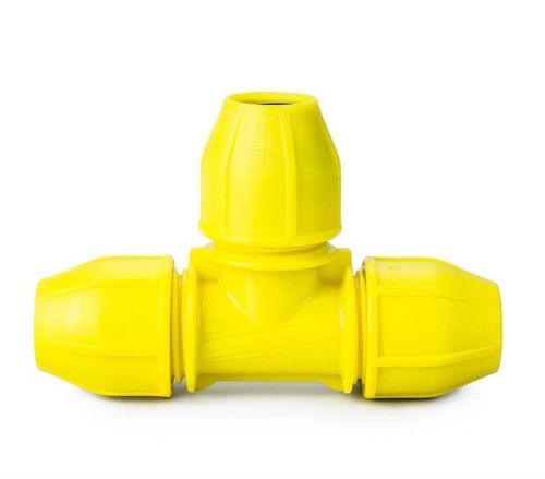 Yellow 25mm Gas Equal Tee