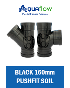Pushfit Soil Black Range 160mm Aquaflow