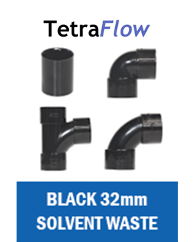 Black Solvent Waste 32mm Tetraflow