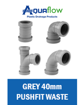 40mm Grey Pushfit Waste Aquaflow
