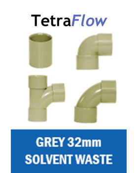 Grey Solvent Waste 32mm Tetraflow
