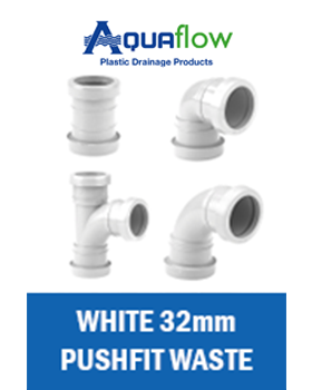 32mm White Push Fit Waste Aquaflow