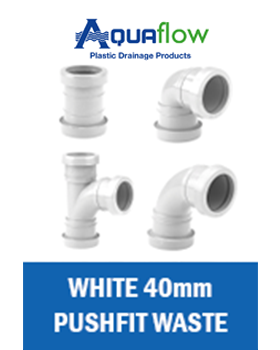 40mm White Push Fit Waste Aquaflow