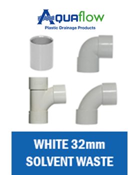 White Solvent Waste 32mm Aquaflow