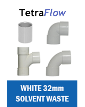 White Solvent Waste 32mm Tetraflow