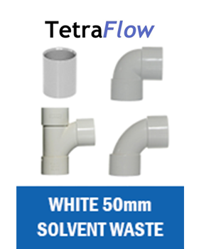White Solvent Waste 50mm Tetraflow