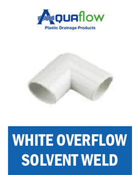 White Overflow Pipe & Fittings Aquaflow