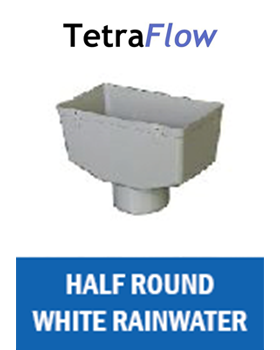 Half Round White Rainwater Tetraflow