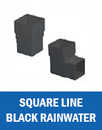 6D Square Line Black Rainwater