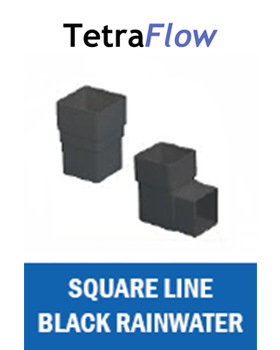 Square Line Black Rainwater Tetraflow