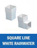 6E Square Line White Rainwater