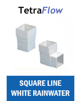 Square Line White Rainwater Tetraflow