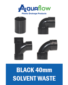 Black Aquaflow Solvent Waste 40mm