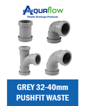 2D Pushfit Waste Range Grey Aquaflow