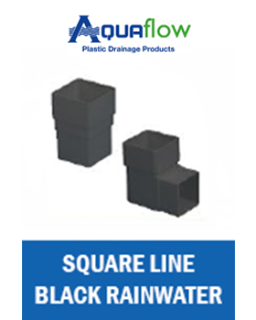 6D Square Line Black Rainwater Aquaflow