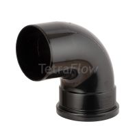 Tetraflow Black 110mm Push Fit 92 Degree Single Socket / Spigot Bend