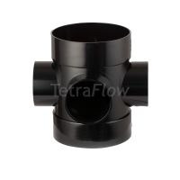 Tetraflow Black 110mm Push Fit Bossed Pipe Connector